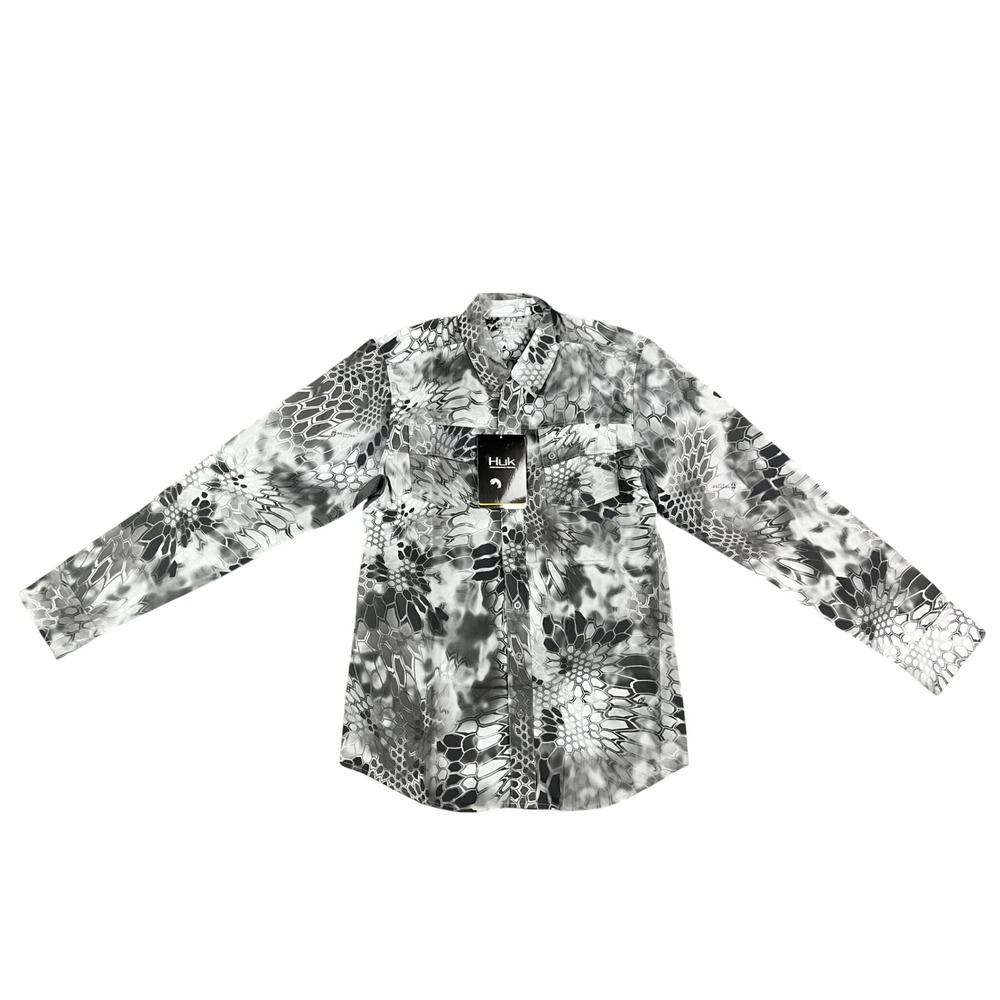 Huk Kryptek Phenom Long-sleeve Performance Shirt Mens Small Grey Raid Camo New